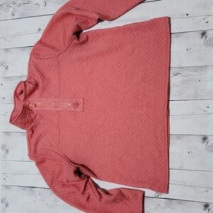 Croft & Barrow Womens XL coral colored zip front pullover